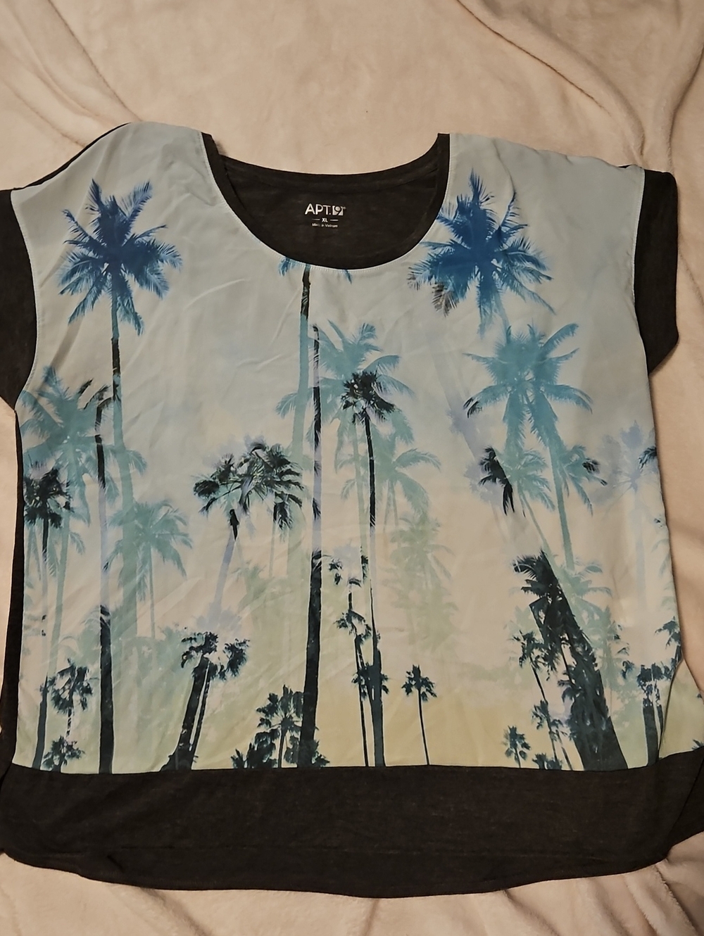 Apt. 9 Palm Tree Graphic Tee in Blue and Black